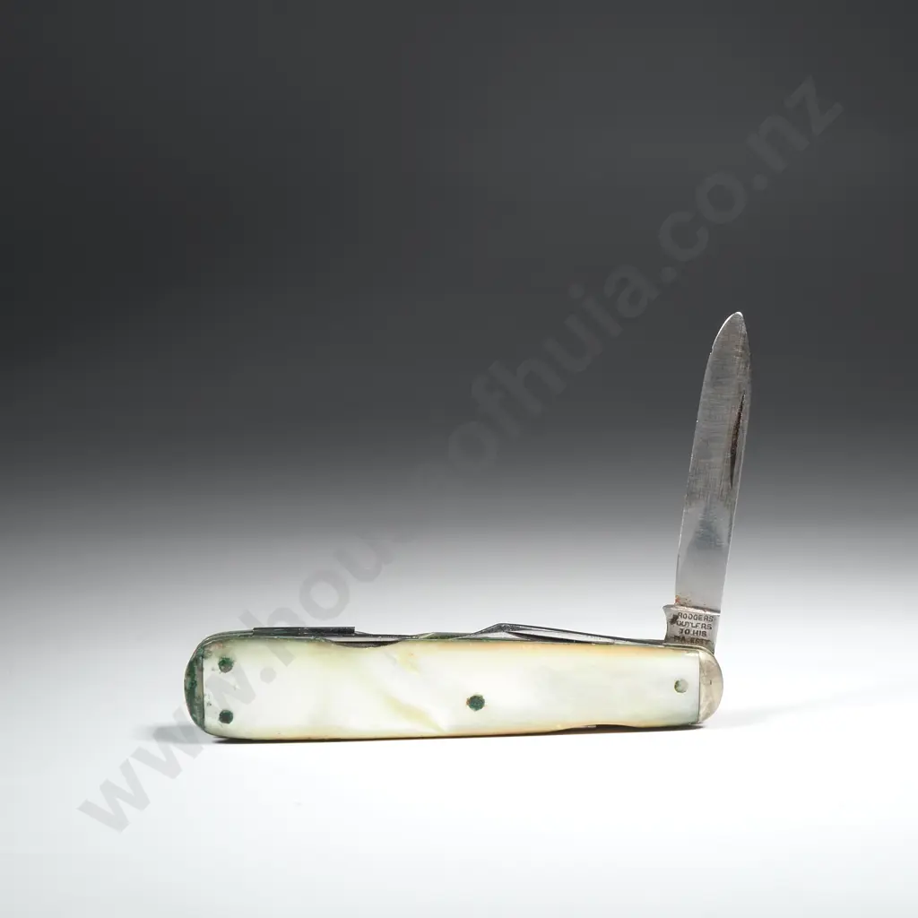 Vintage Mother of Pearl Handled Two Blade Pocket Knife Image 1++