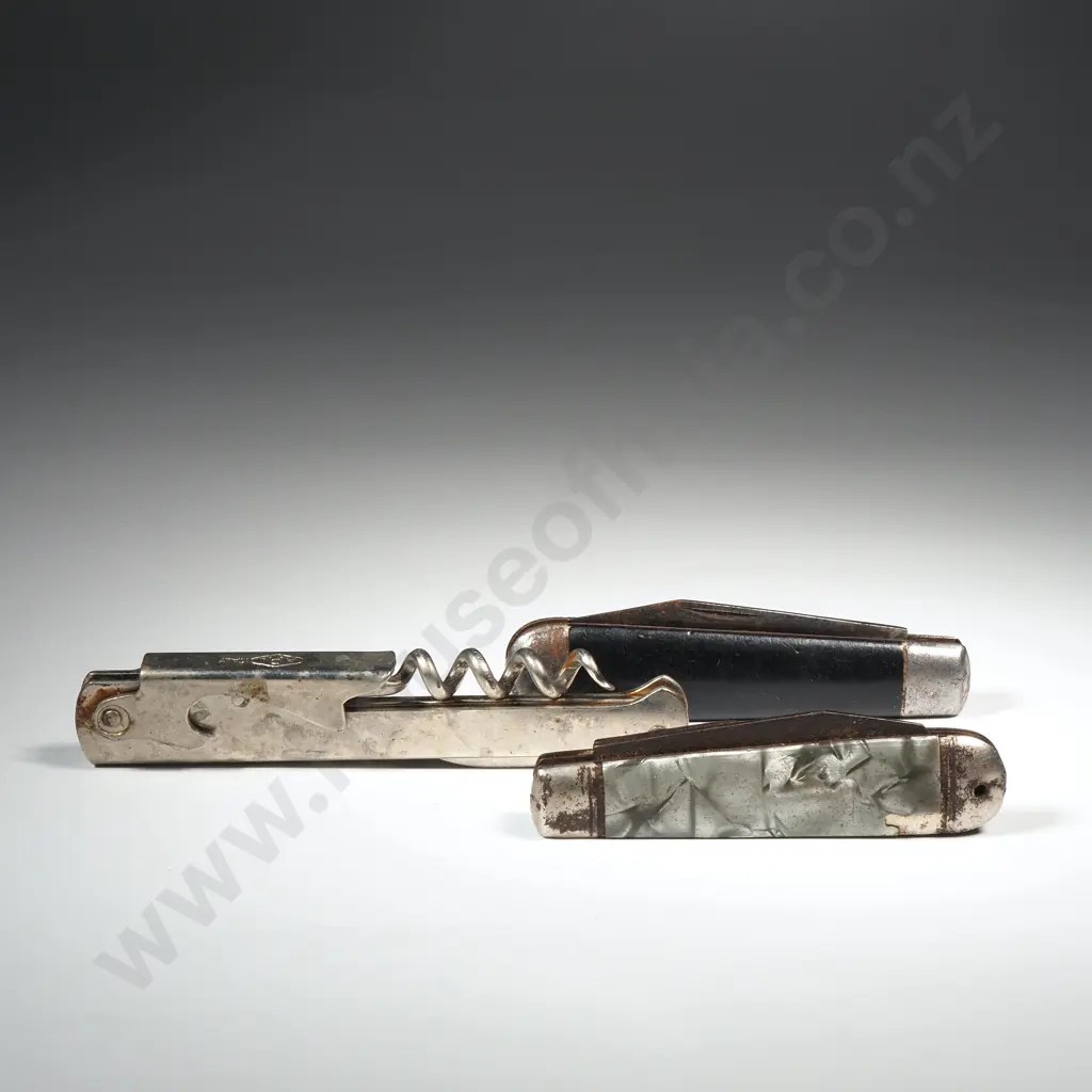 Two Vintage Pocket Knives & a Combination Corkscrew/Bottle-opener Image 1++