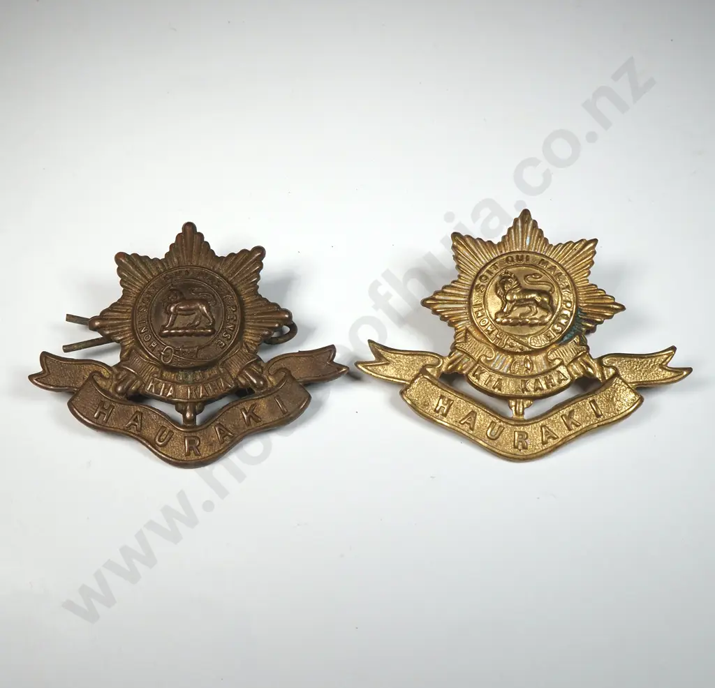 Two WW1 Hauraki Regiment Cap Badges  Image 1++