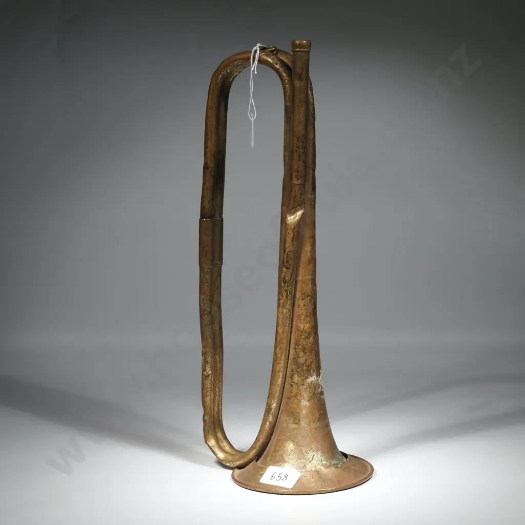 Battered Brass Bugle - WW1 New Zealand Markings Image 1++