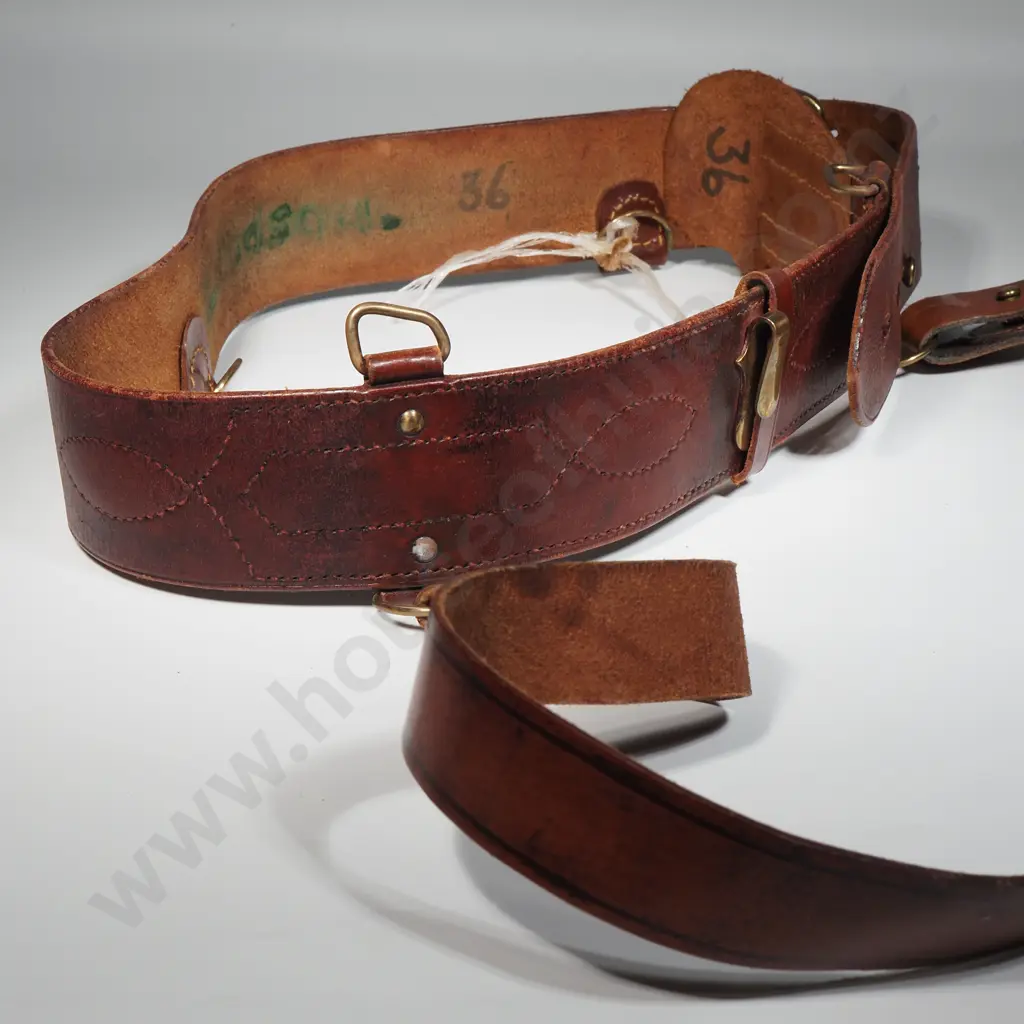 Sam Browne Belt With Supporting Shoulder Strap. Size 36 Image 1++