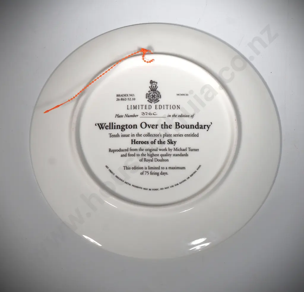 Royal Daulton ''Wellington Over the Boundary'' Display Plate Image 1++