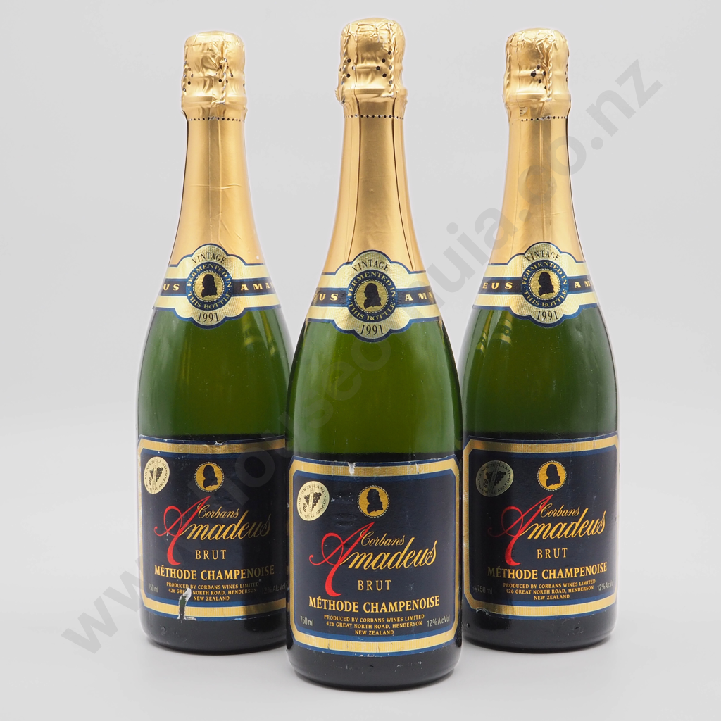 Three Bottles Vintage Corbans Amadeus Brut 1991 Image 1++