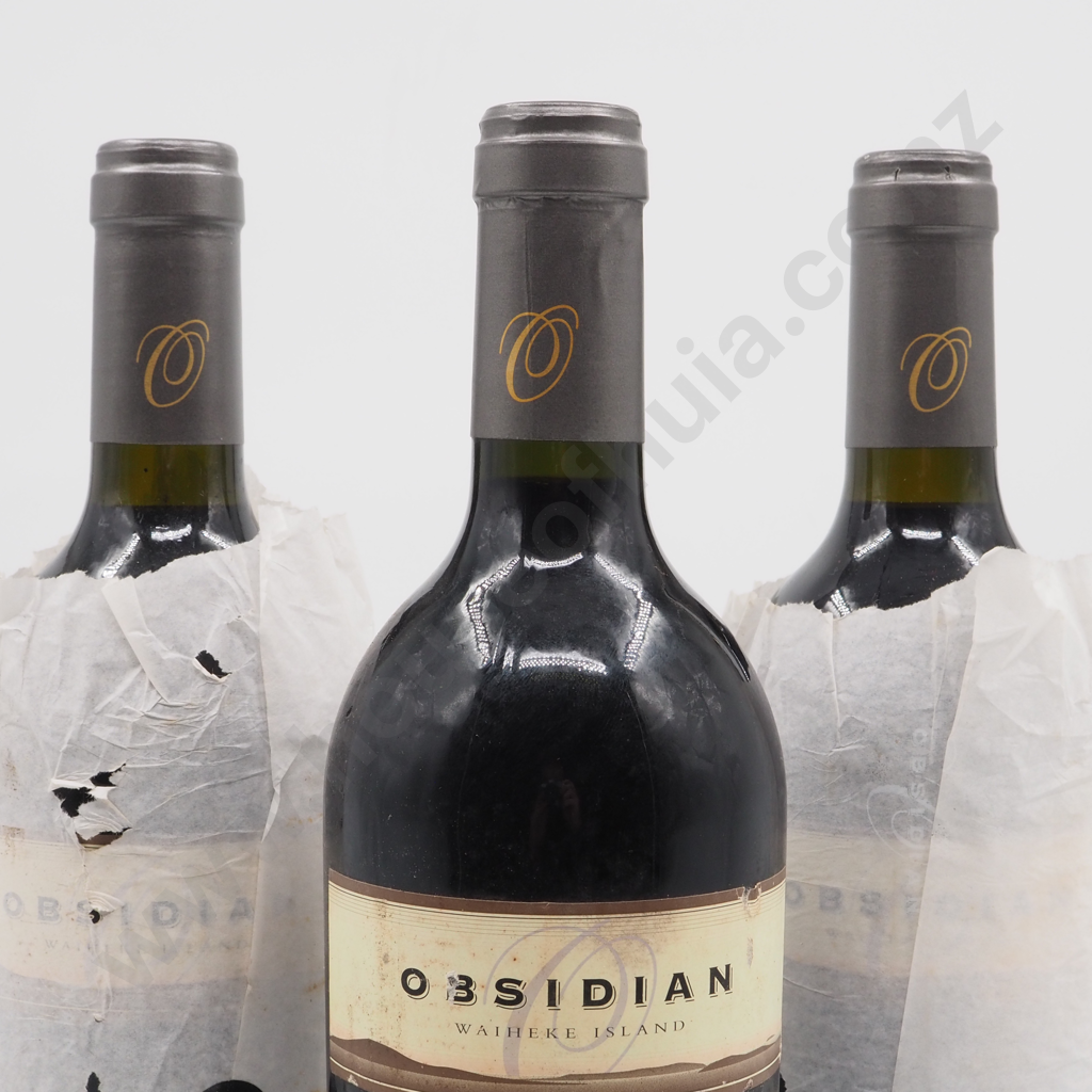 Three Bottles of Obsidian 2002 Waiheke Island Merlot Cabernets  Image 1++