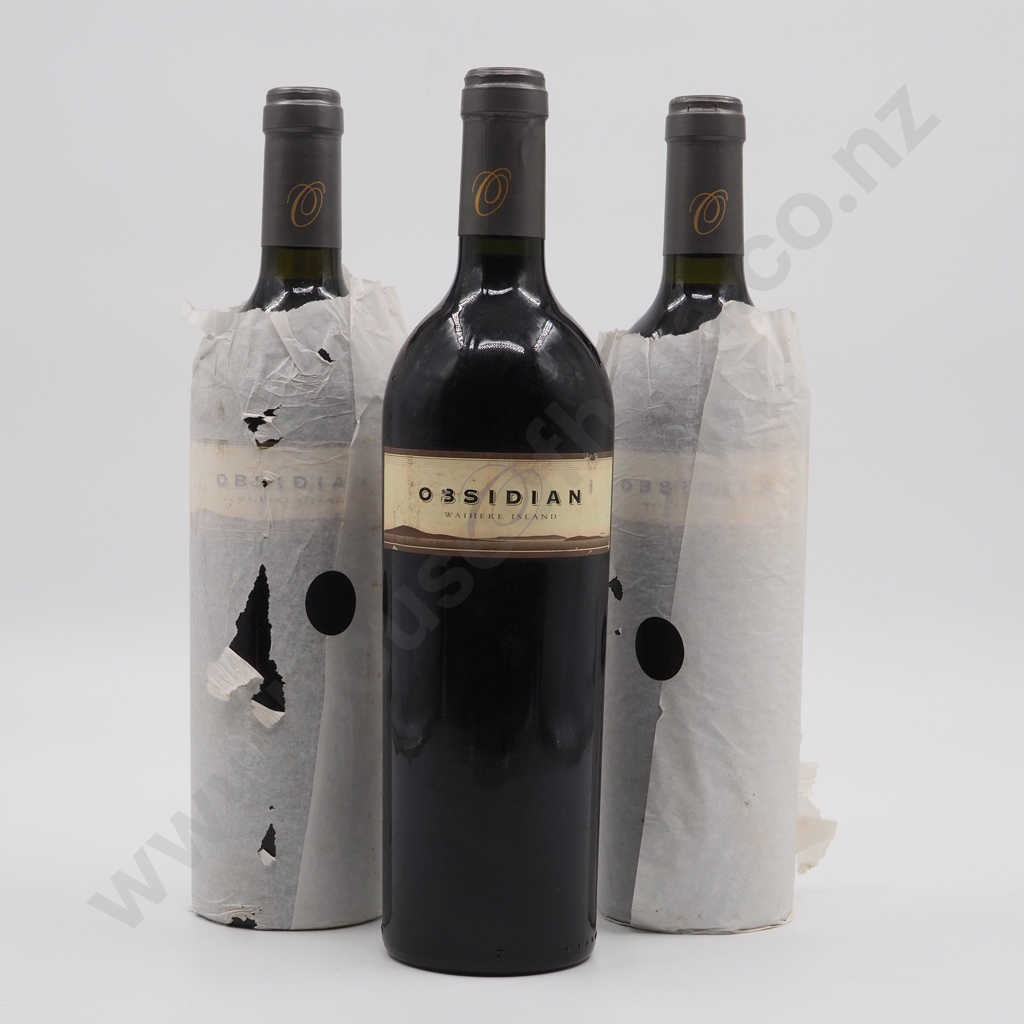 Three Bottles of Obsidian 2002 Waiheke Island Merlot Cabernets  Image 1++