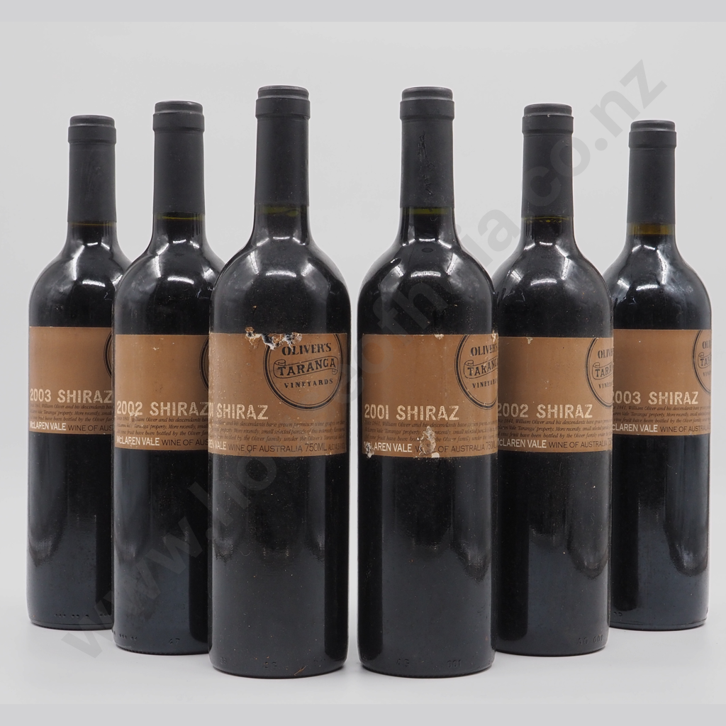Six Bottles of Oliver's Taranga Shiraz  2002 Image 1++