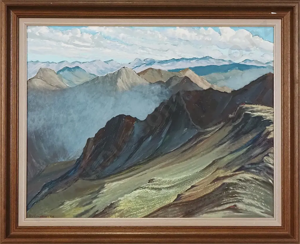 GW Edwards - From Avalanche Peak, Oil on Board Image 1++