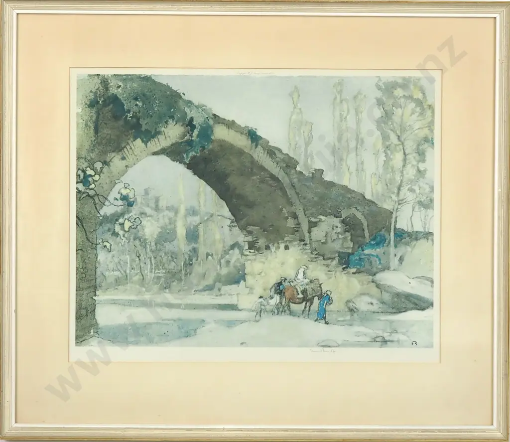 Sir Frank Brangwyn - The Valentre Bridge Cahors, Print Image 1++