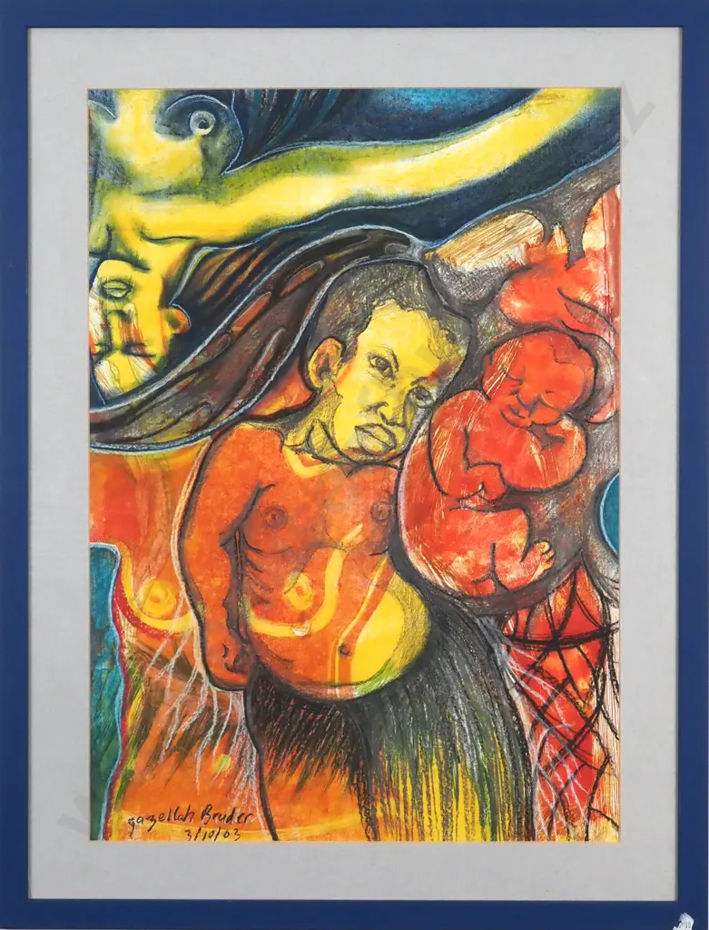 Gazellah Bruder - PNG, Mixed Media on Paper Image 1++