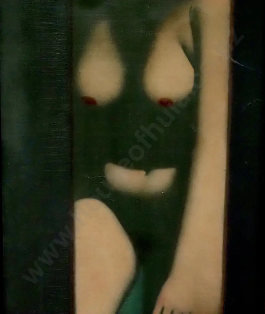 LouBennikov Fente - Naked Lady, Acrylic on Canvas in Wooden Easel Frame Image 1++