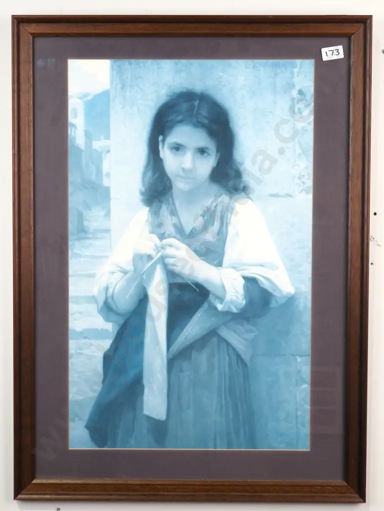 William Bouguereau - Knitter, Reproduction Print (1878) Image 1++