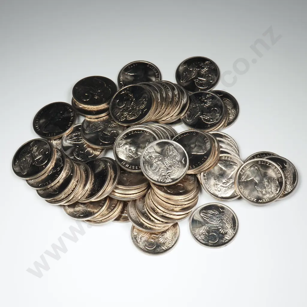 68 X 1973 UNC 5 CENTS COINS, C.C.V. $1020 Image 1++