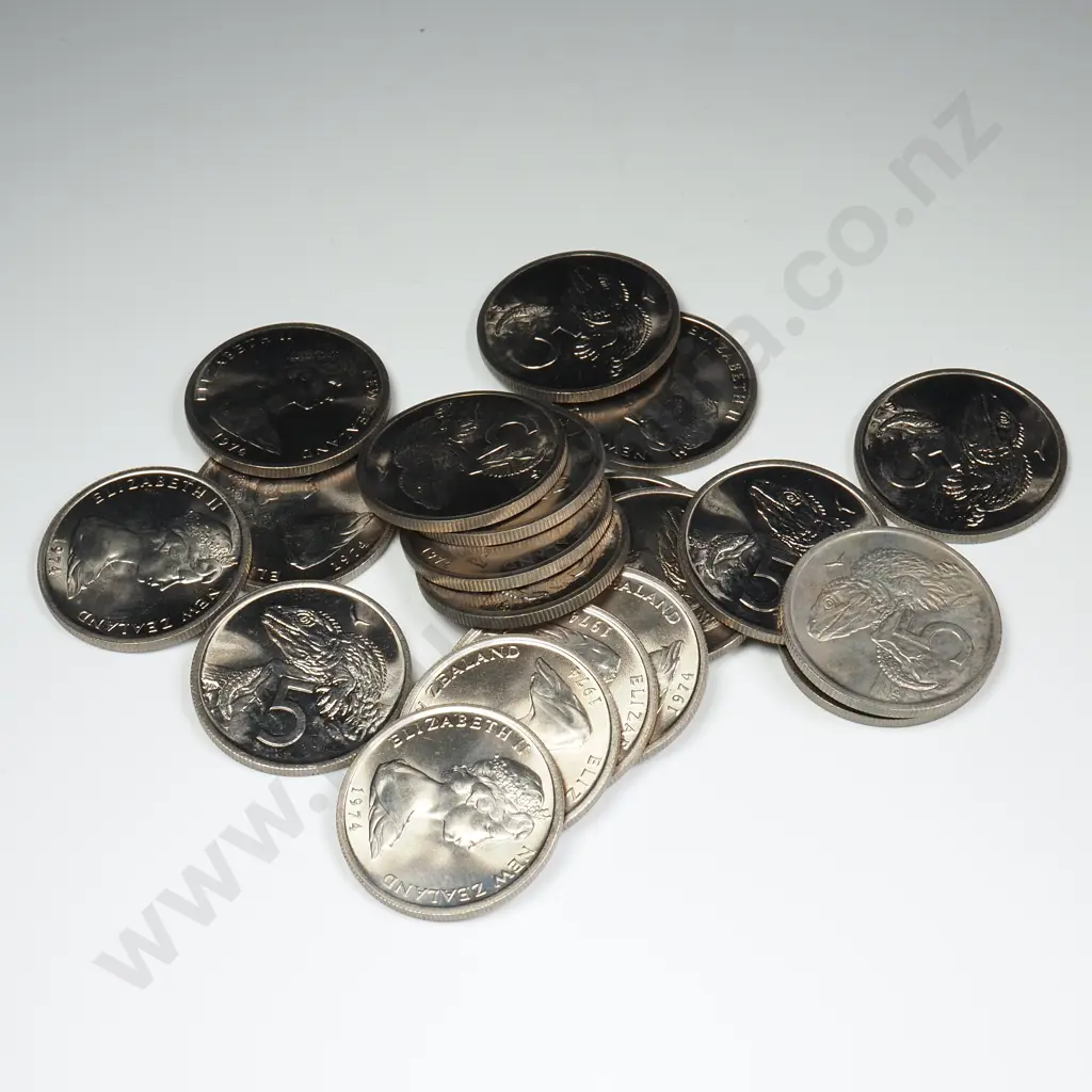 20 X 1974 UNC 5 CENTS , C.C.V. $120 Image 1++