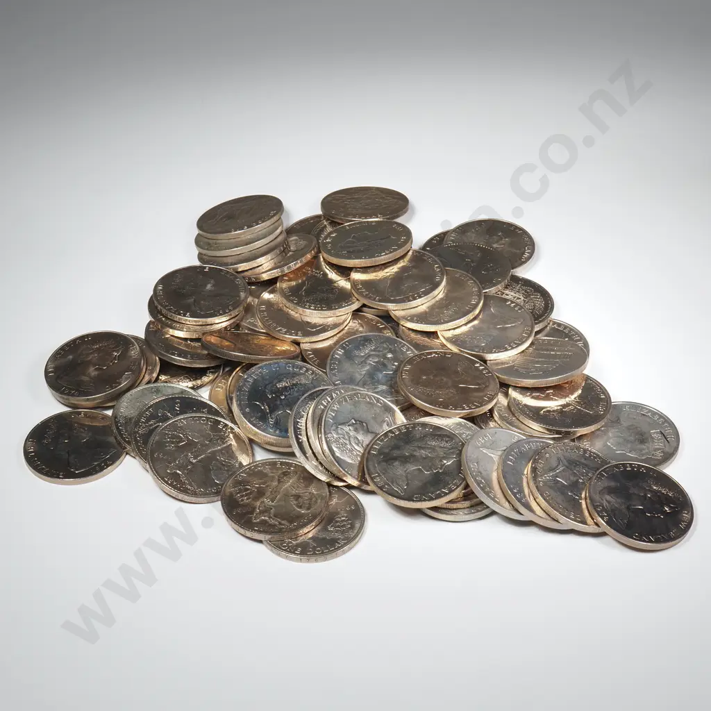 62 X LOOSE $1 COINS – 1967 X 5, 1969 X 15, 1970 MT COOK X 11, 1970 COOK ISLANDS, 1971, 1972, 1974 GAMES X 8, 1974 NZ DAY, 1975, 1977, 1978 X 4, 1979 X 4, 1983 CHARLES & DIANA , 1989 X 6, 1990 X 7. C.C.V. $325 Image 1++