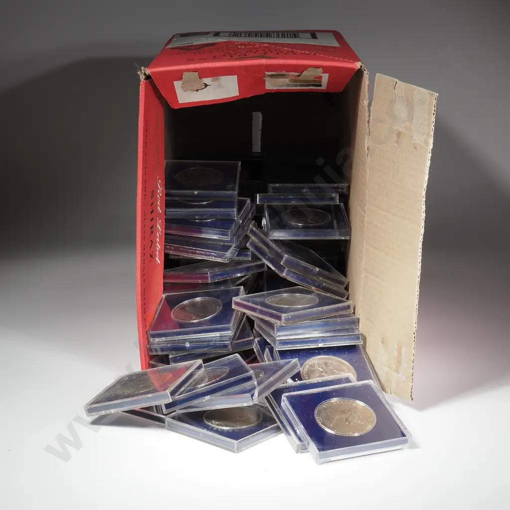 100 X 1969 CASED $1 COINS – CASES MOSTLY SCRATCHED Image 1++