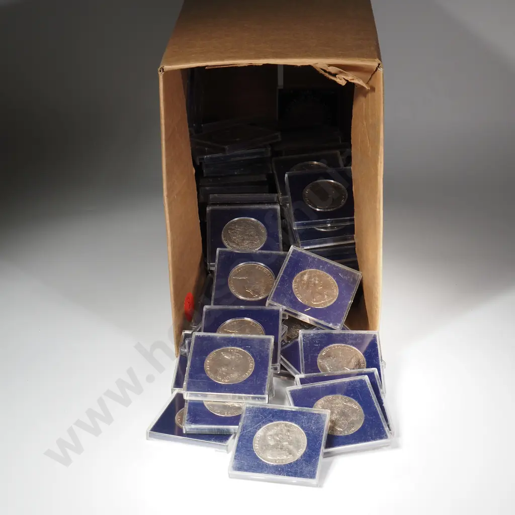 100 X 1970 CASED $1 COINS – CASES MOSTLY SCRATCHED Image 1++