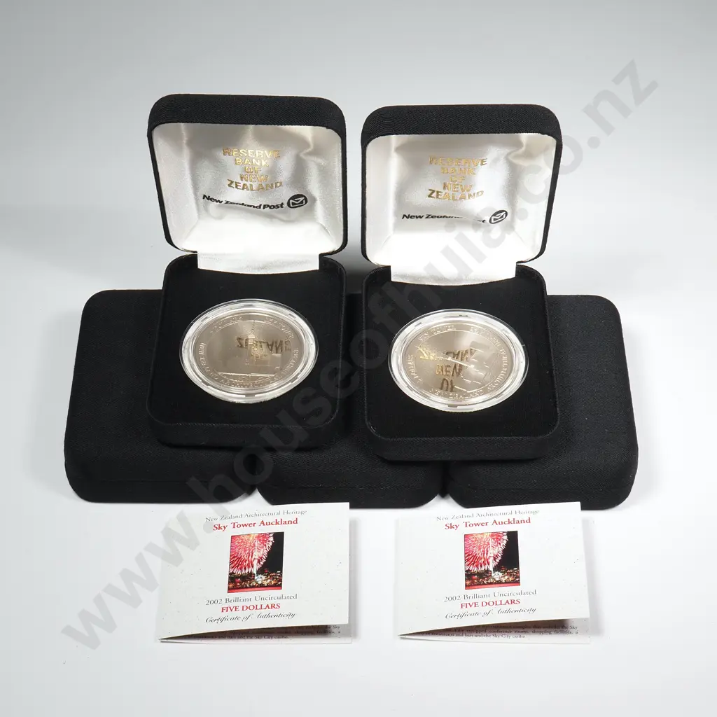 5 X 2002 SKYTOWER UNC $5 COINS Image 1++
