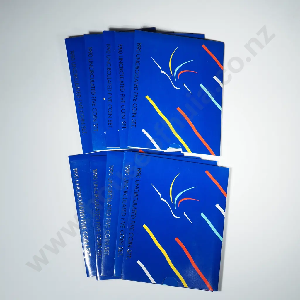 10 X 1990 BLUE UNC COIN SETS Image 1++