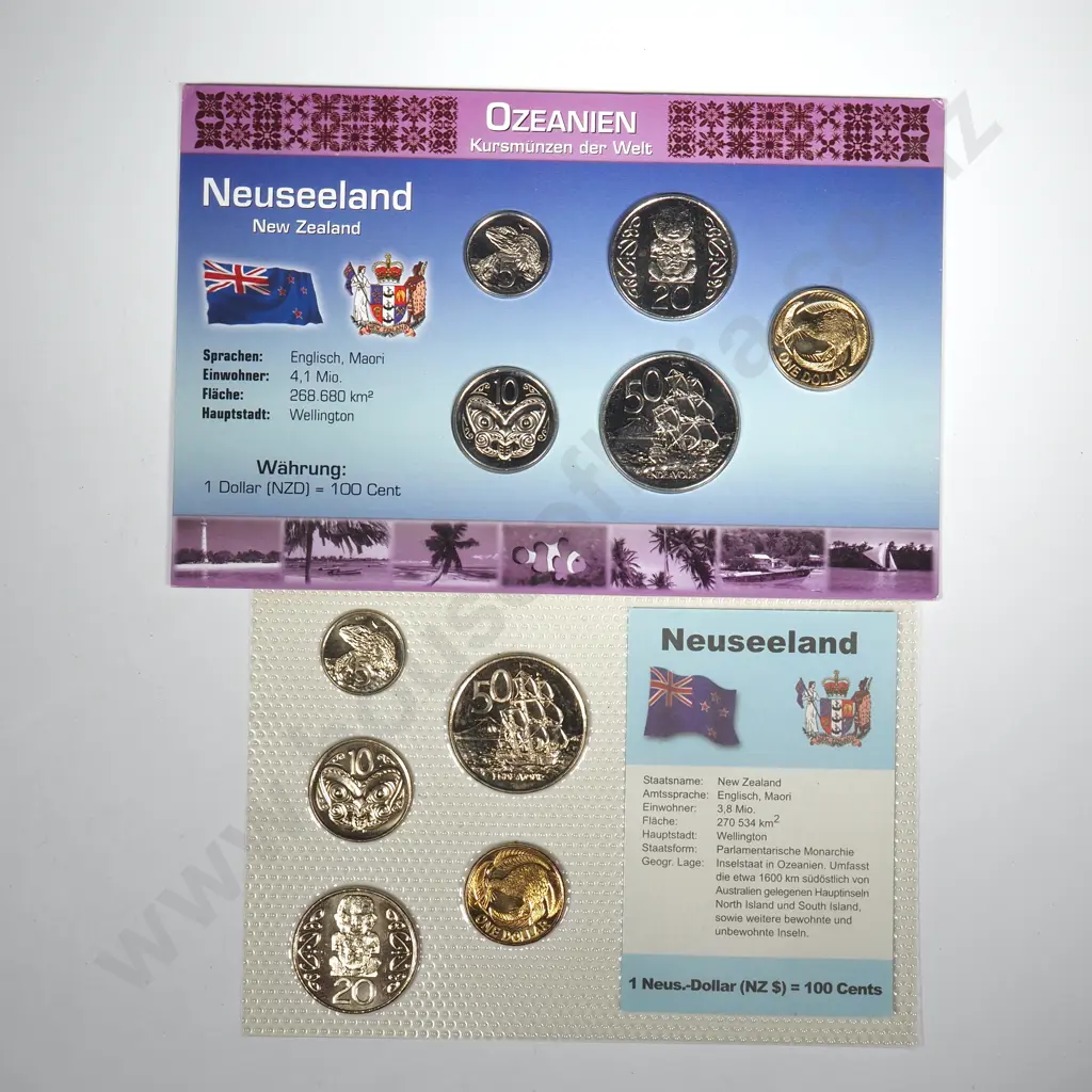 2 X GERMAN TOURIST SETS EACH WITH 5, 10, 20, 50 CENTS & $1 UNC COINS 2003-2005 Image 1++