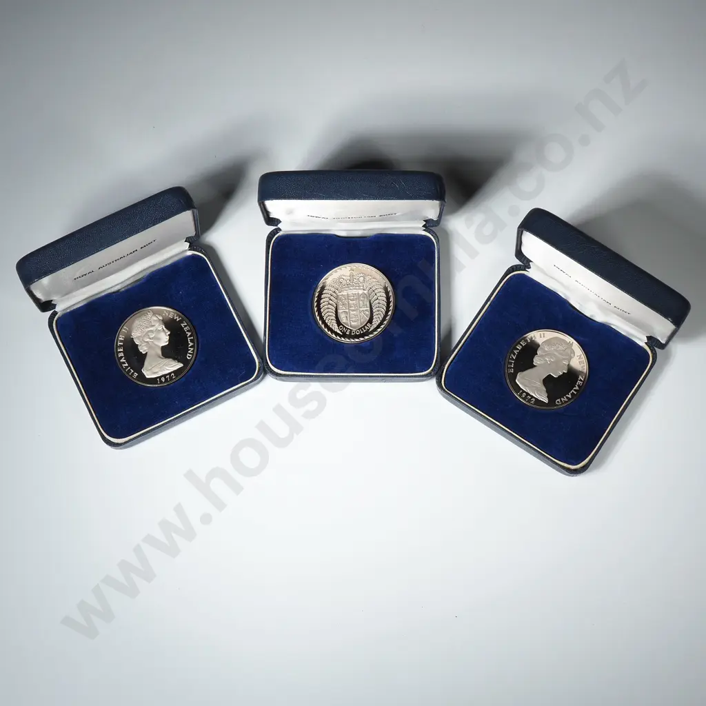 3 X 1972 PROOF $1 COINS, R.A.M. CASE, SUPERIOR CASES, C.C.V. $240 Image 1++