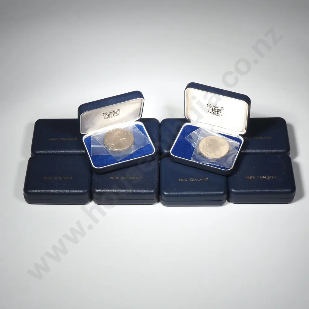 10 X 1974 PROOF NEW ZEALAND DAY $1 COINS, C.C.V. $550 Image 1++