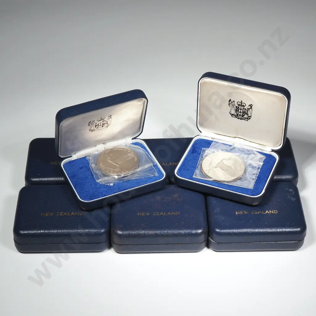 8 X 1974 PROOF NEW ZEALAND DAY $1 COINS, C.C.V. $440 Image 1++
