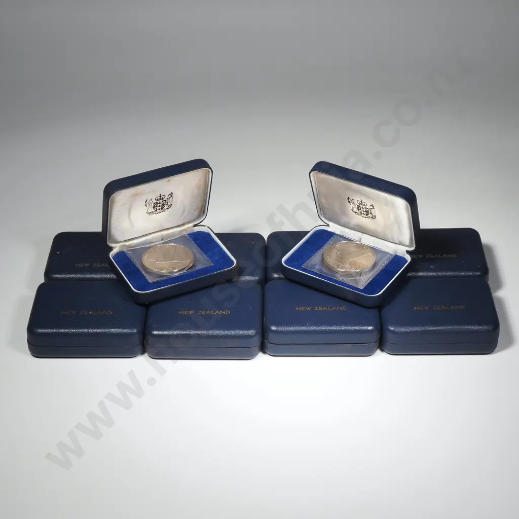 10 X 1974 PROOF NEW ZEALAND DAY $1 COINS, C.C.V. $550 Image 1++