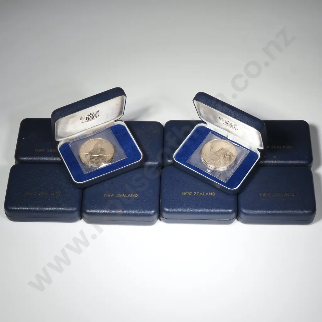 10 X 1974 PROOF NEW ZEALAND DAY $1 COINS, C.C.V. $550 Image 1++