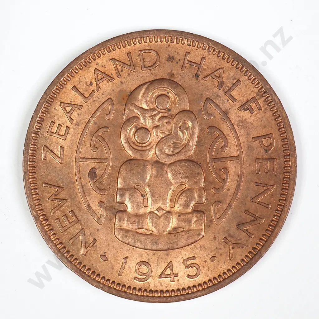 1945 HALFPENNY, A.UNC, C.V. $45 Image 1++
