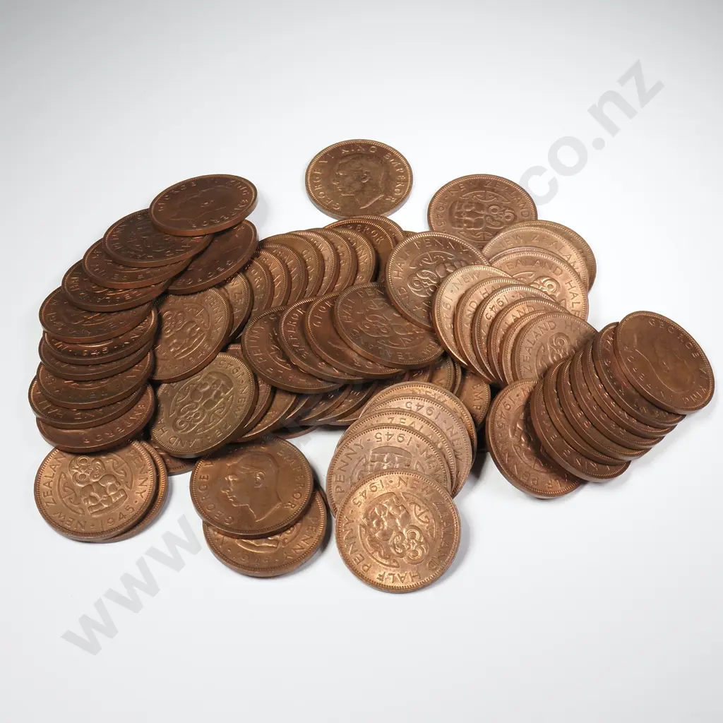 75 X 1945 HALFPENNIES WITH ORIGINAL MINT LUSTRE Image 1++