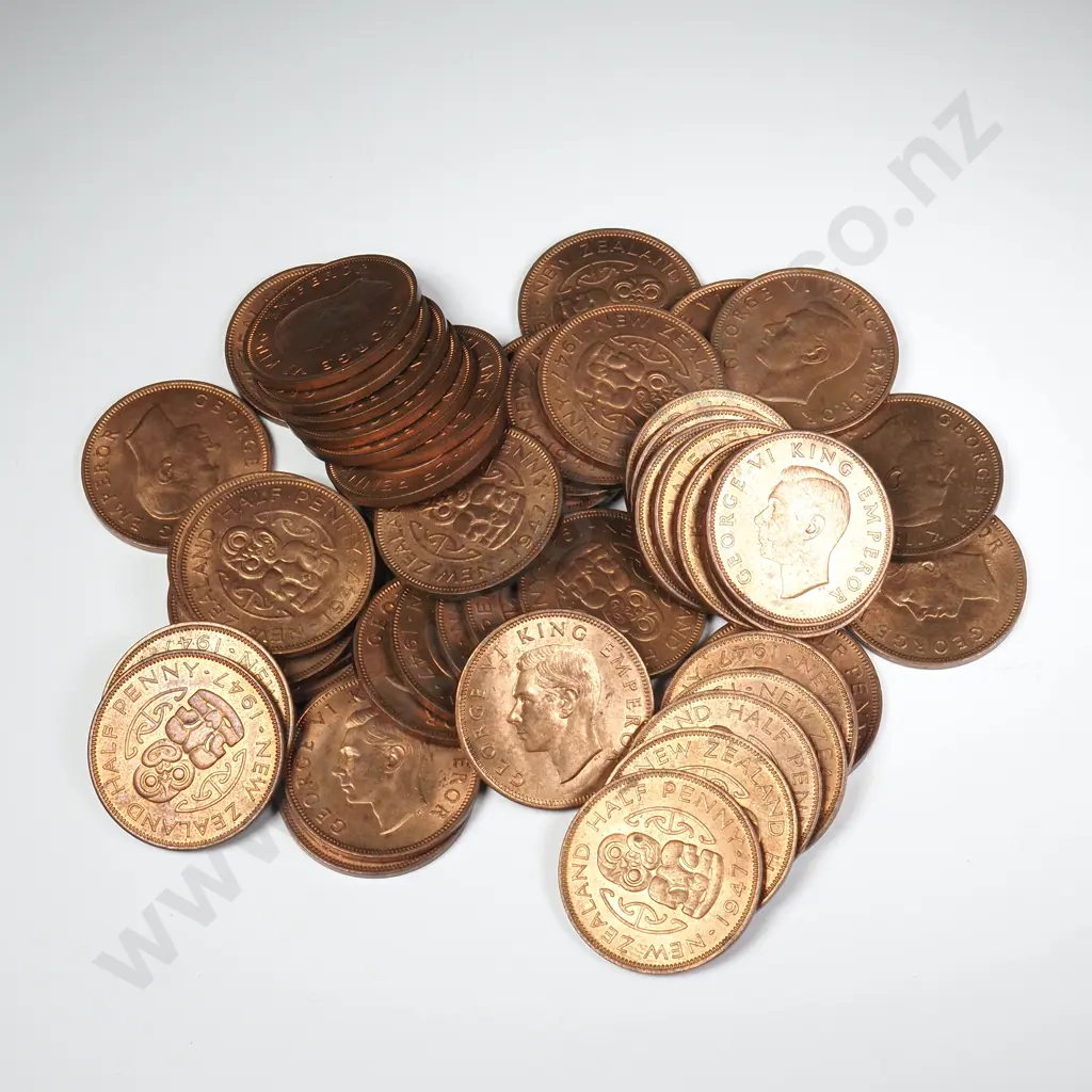 50 X 1947 HALFPENNIES WITH ORIGINAL MINT LUSTRE Image 1++