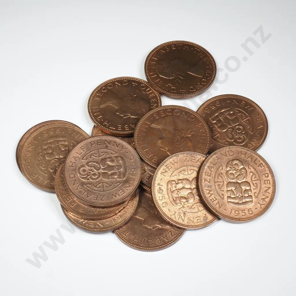 15 X 1956 HALFPENNIES WITH ORIGINAL MINT LUSTRE Image 1++