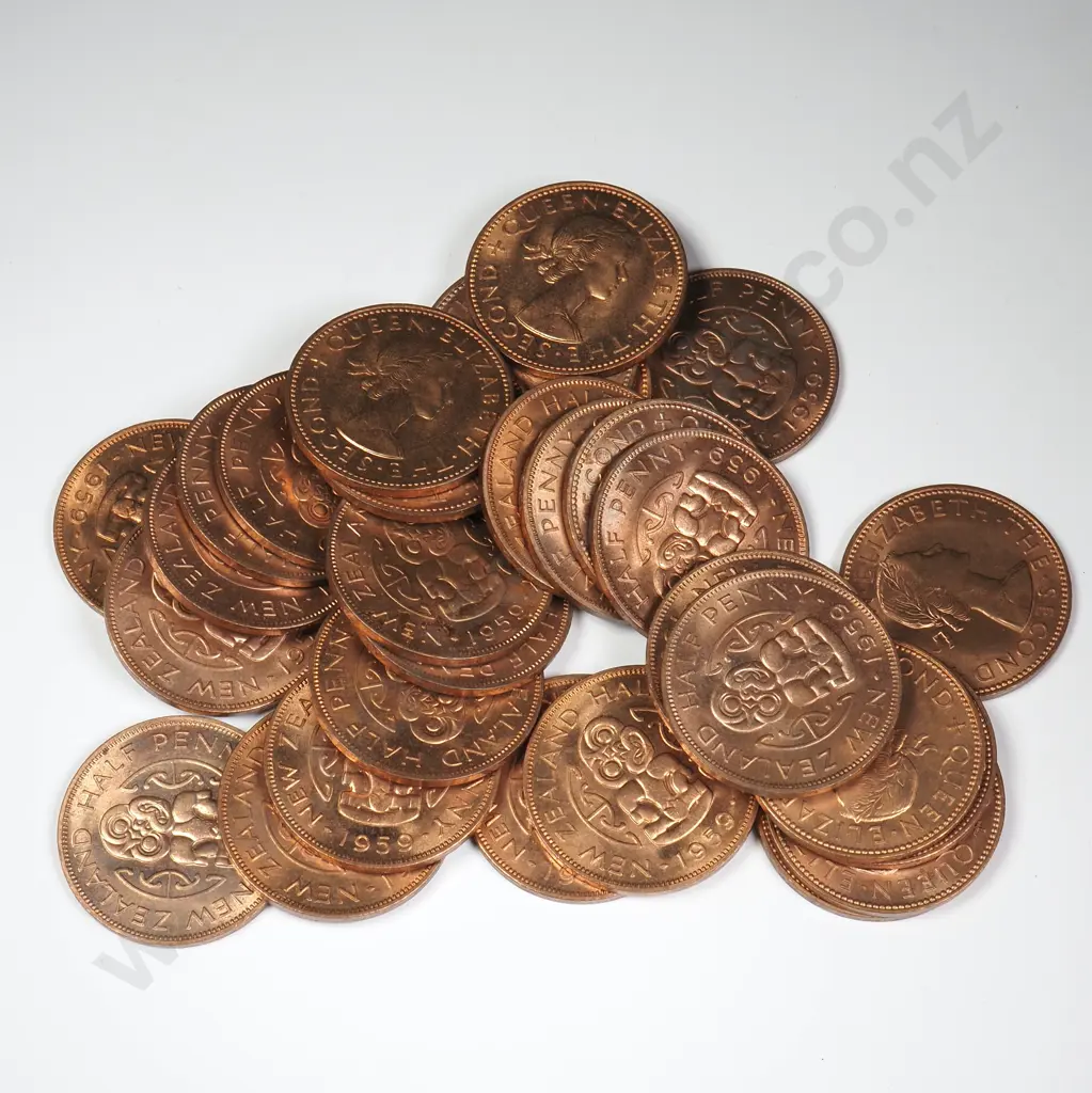 30 X 1959 HALFPENNIES, B.UNC, C.C.V $750 Image 1++