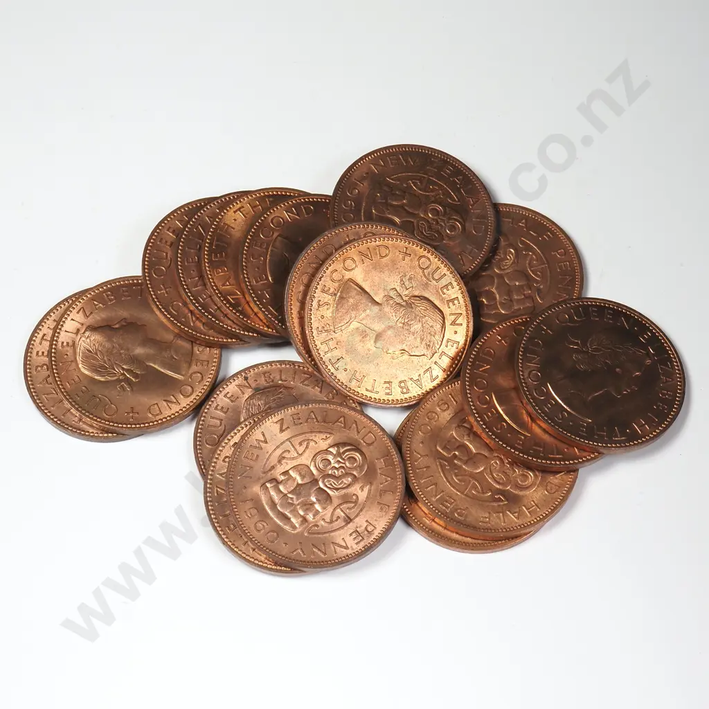 15 X 1960 HALFPENNIES, A.UNC, C.C.V $120 Image 1++