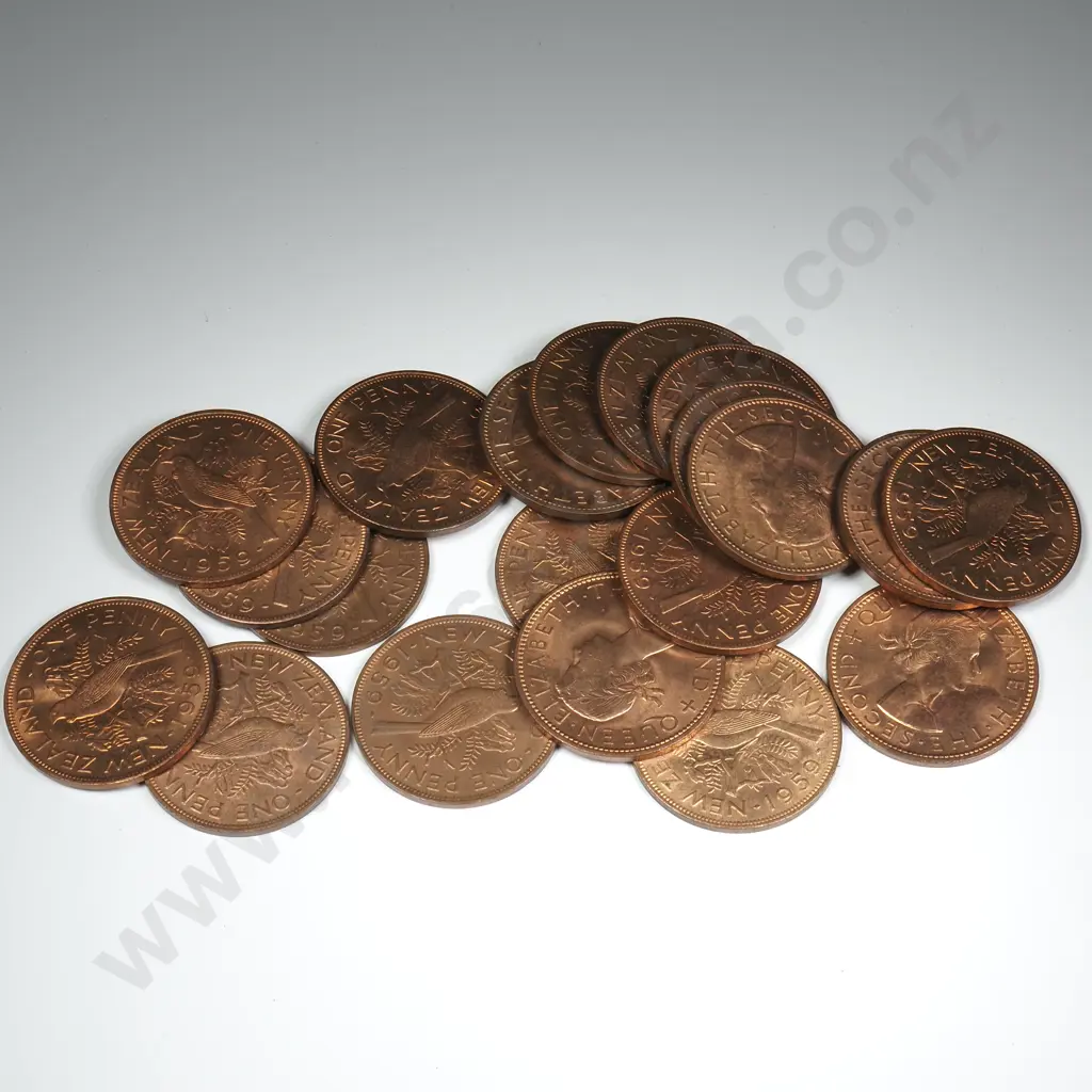 20 X 1959 PENNIES WITH ORIGINAL MINT LUSTRE Image 1++