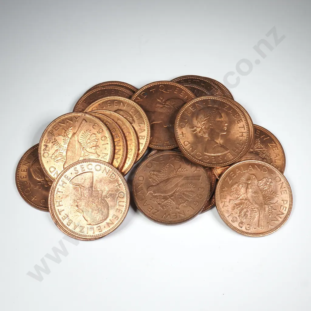 20 X 1963 PENNIES WITH ORIGINAL MINT LUSTRE Image 1++