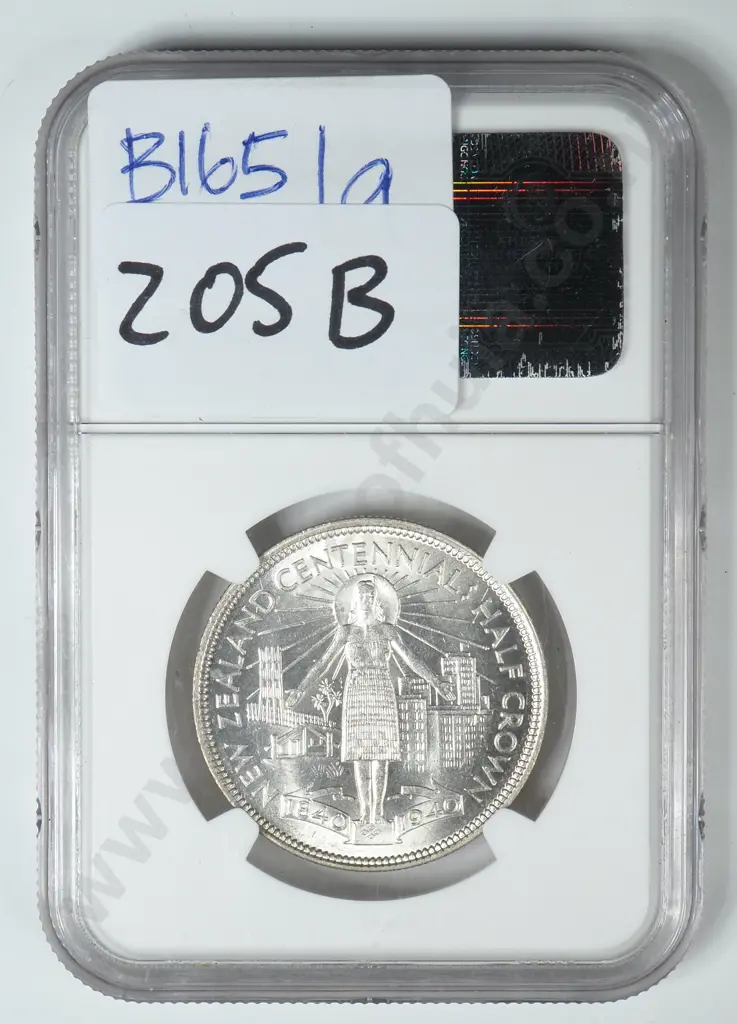1940 New Zealand Half Crown NGC Graded MS 62 Image 1++