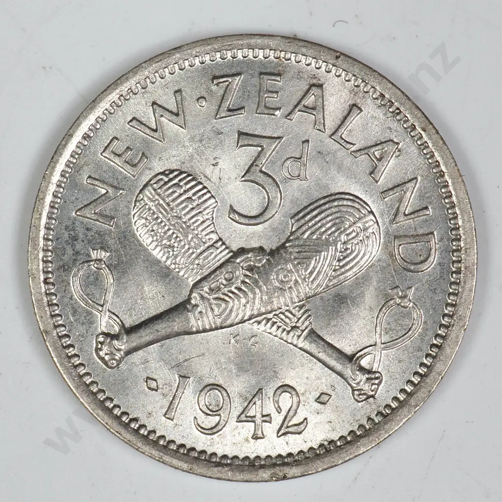 1942 THREEPENCE, UNC, C.V. $65 Image 1++