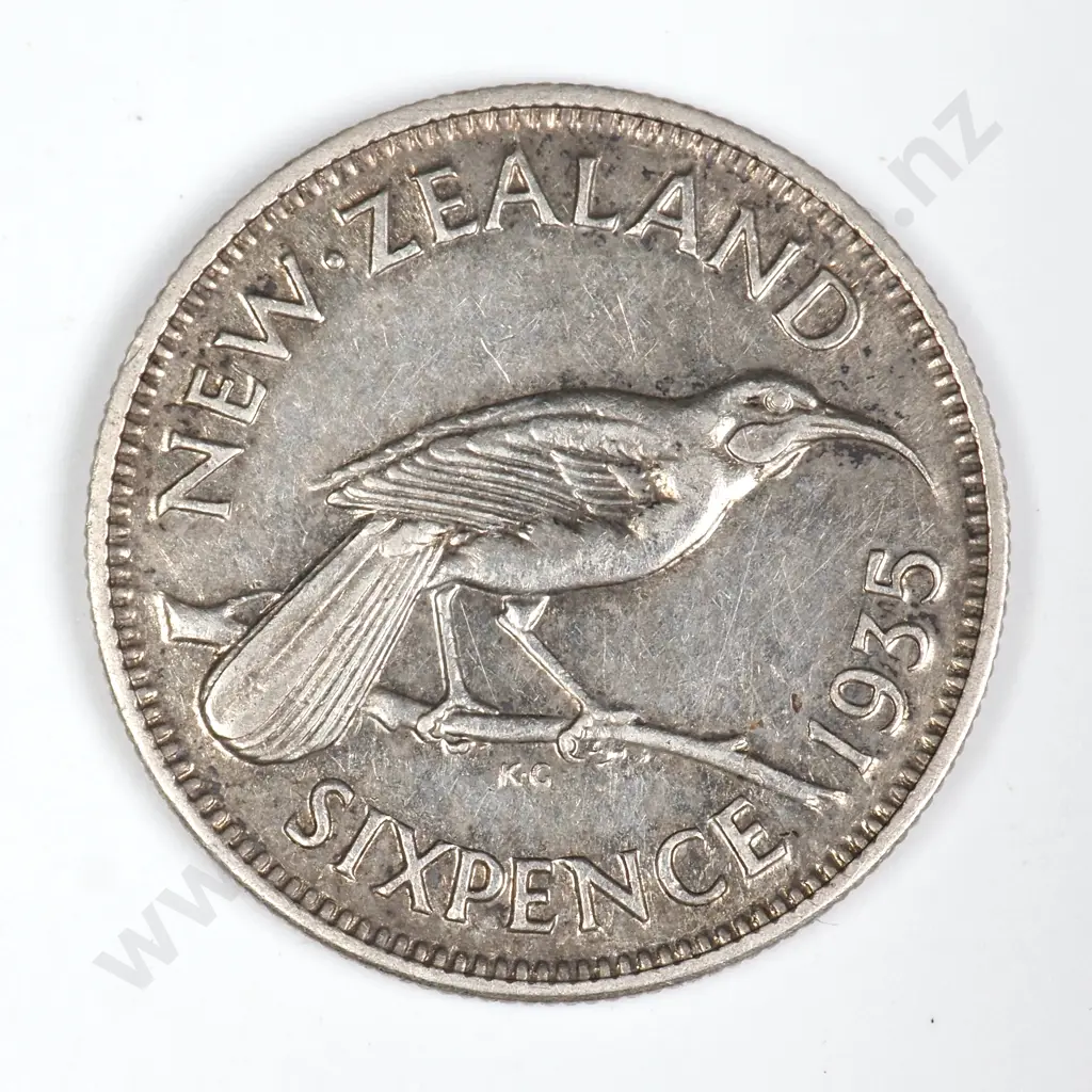 1935 SIXPENCE, E.F, C.V. $200 Image 1++