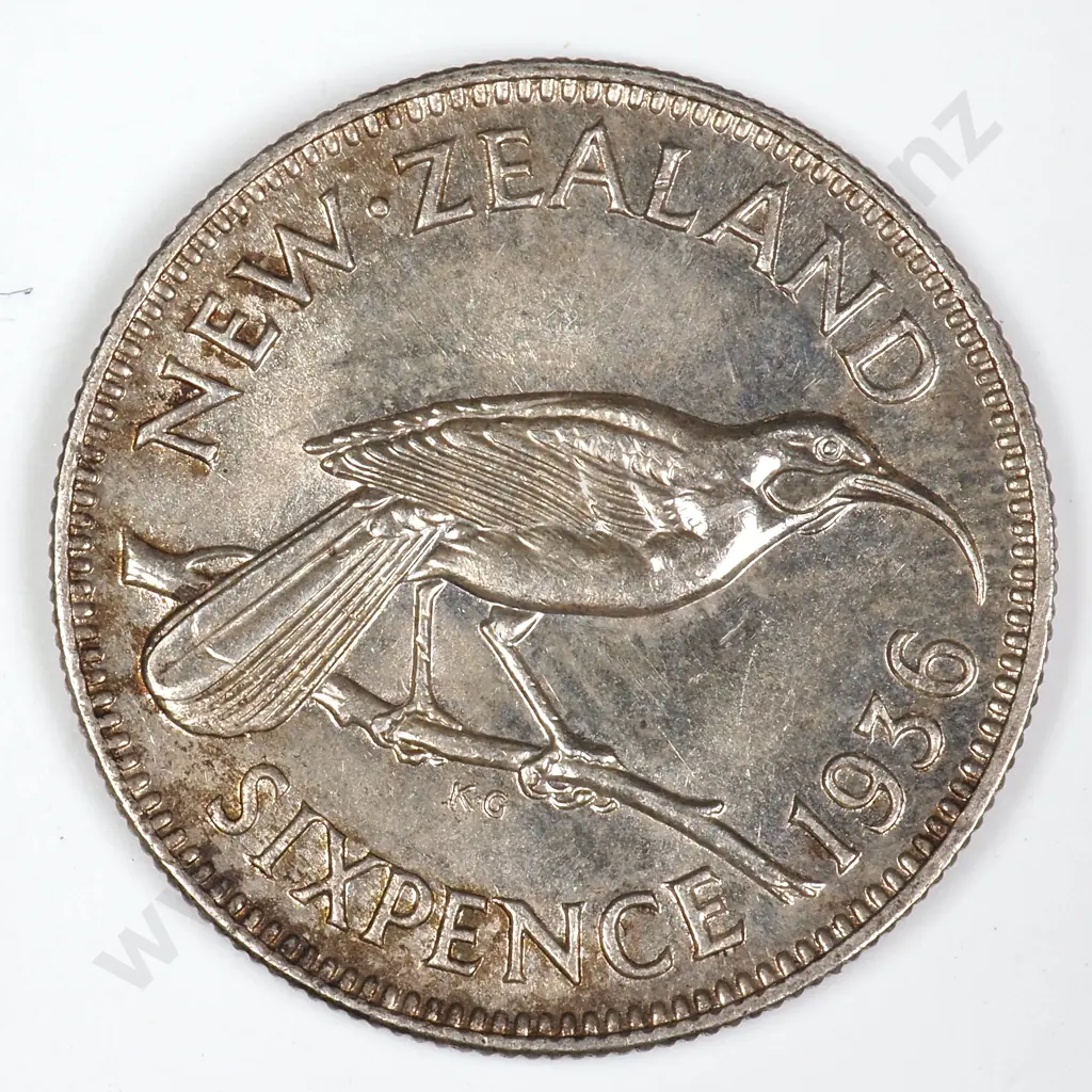 1936 SIXPENCE, A.UNC, C.V. $200 Image 1++