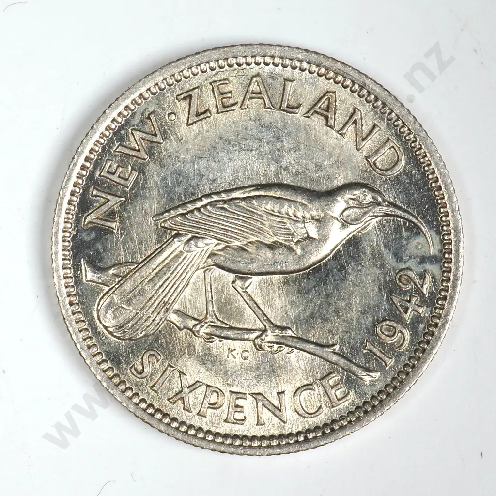 1942 SIXPENCE, E.F, C.V. $250 Image 1++