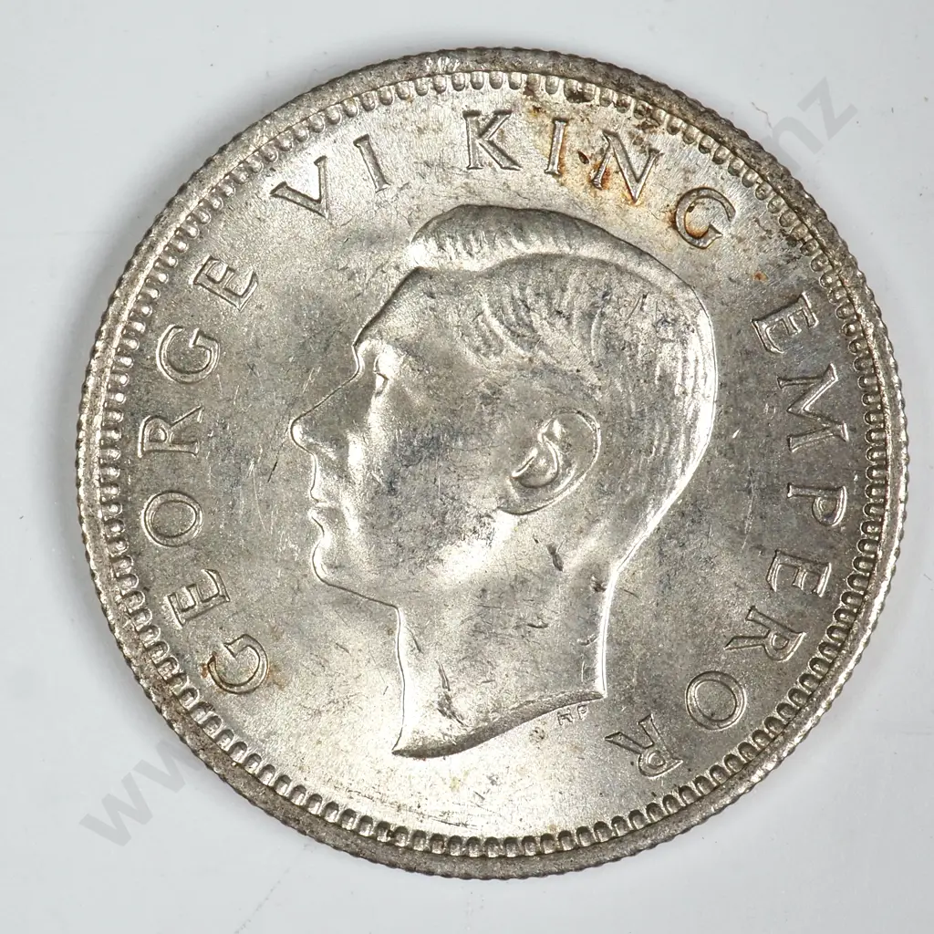 1943 SIXPENCE, A.UNC, C.V. $150 Image 1++