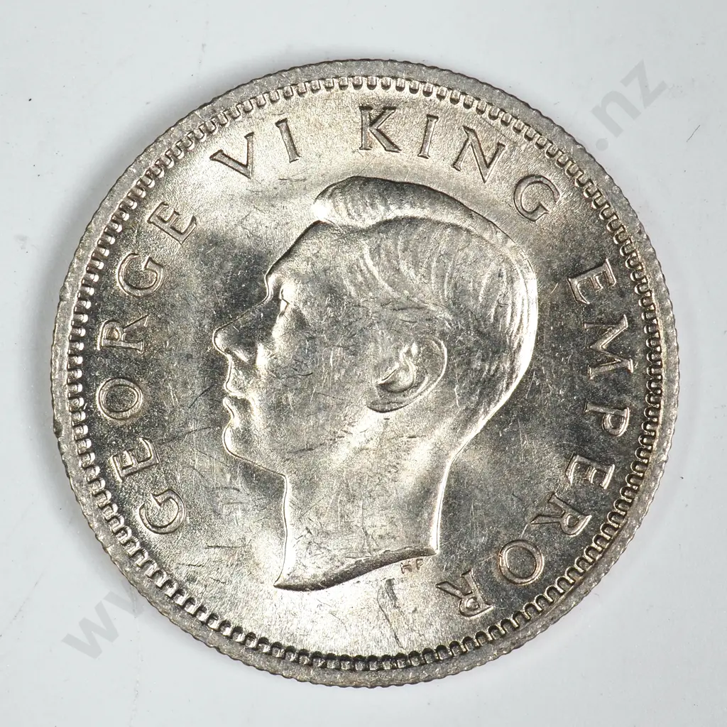 1945 SIXPENCE, A.UNC, C.V. $90 Image 1++