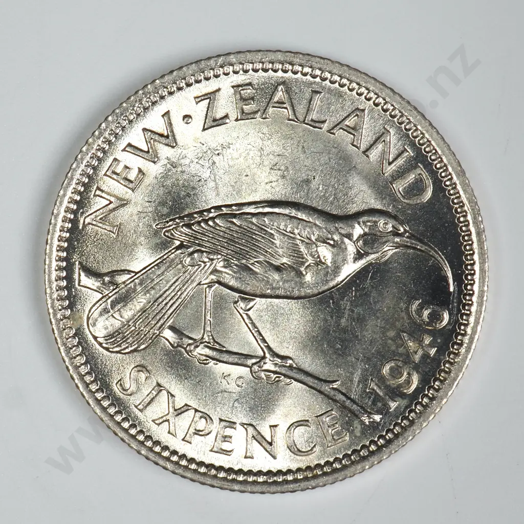 1946 SIXPENCE, B.UNC, C.V. $125 Image 1++