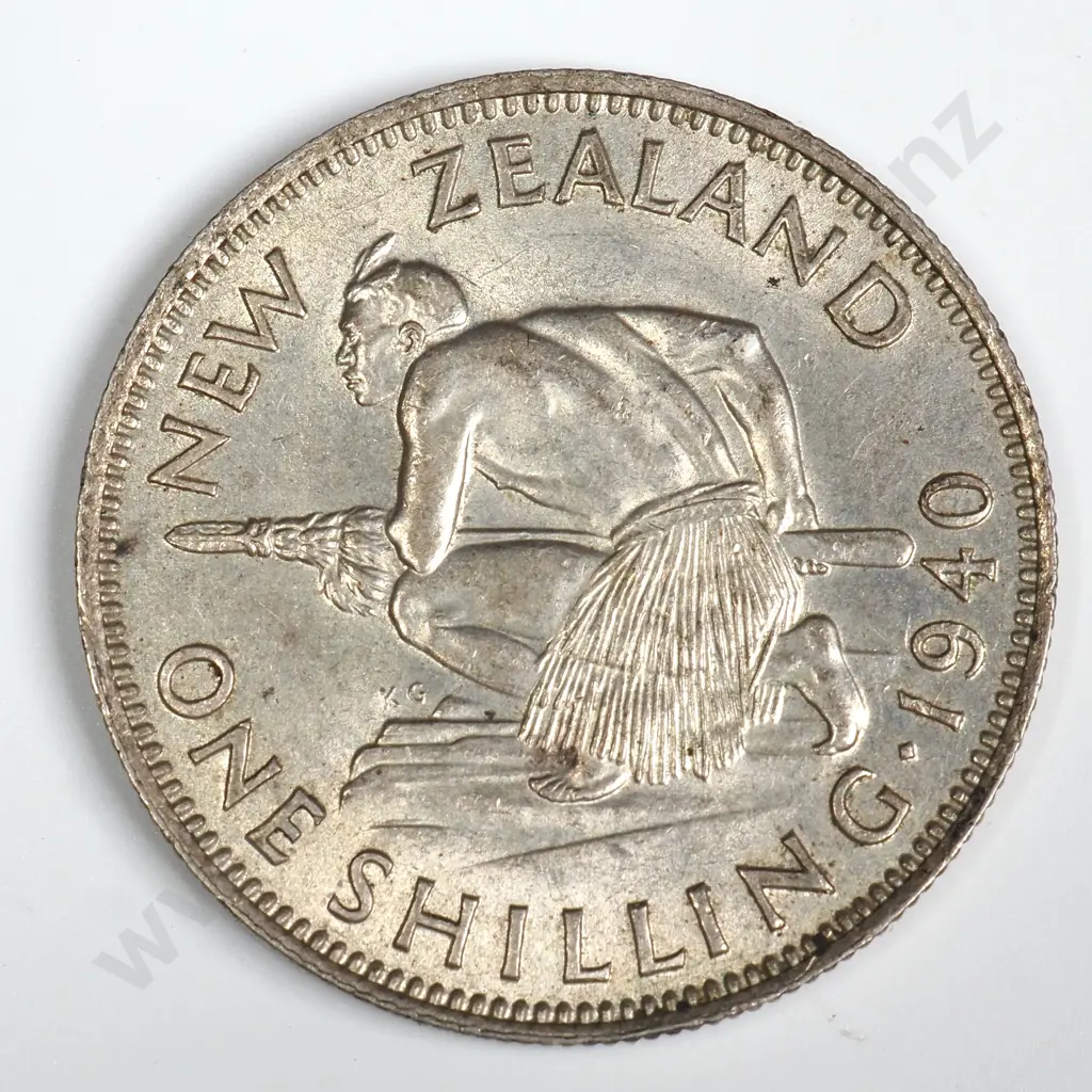 1940 ONE SHILLING, DIRTY OBVERSE, E.F, C.V. $80 Image 1++