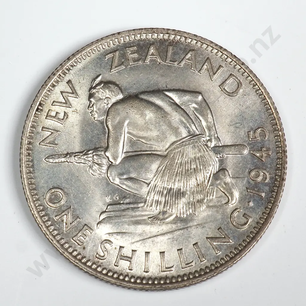 1945 ONE SHILLING, A.UNC, C.V. $90 Image 1++