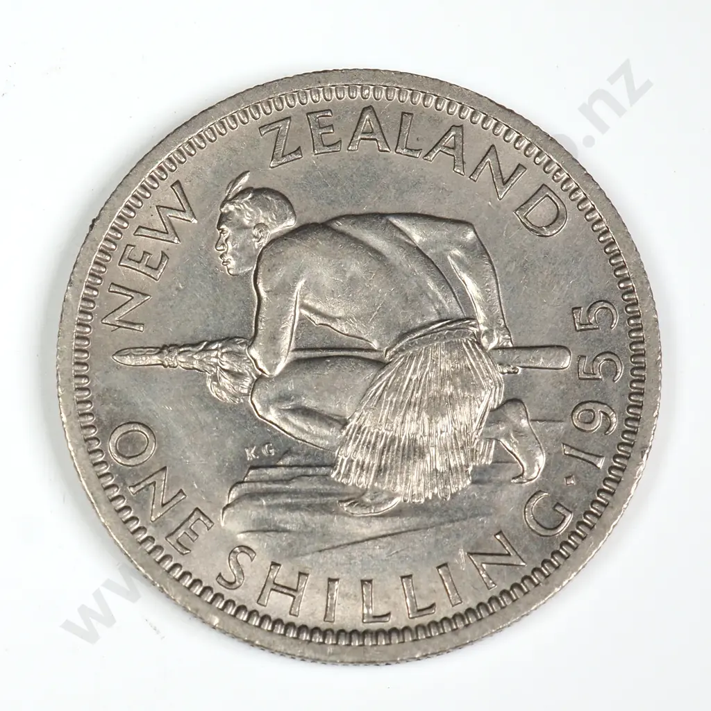 1955 ONE SHILLING, E.F, C.V. $100 Image 1++