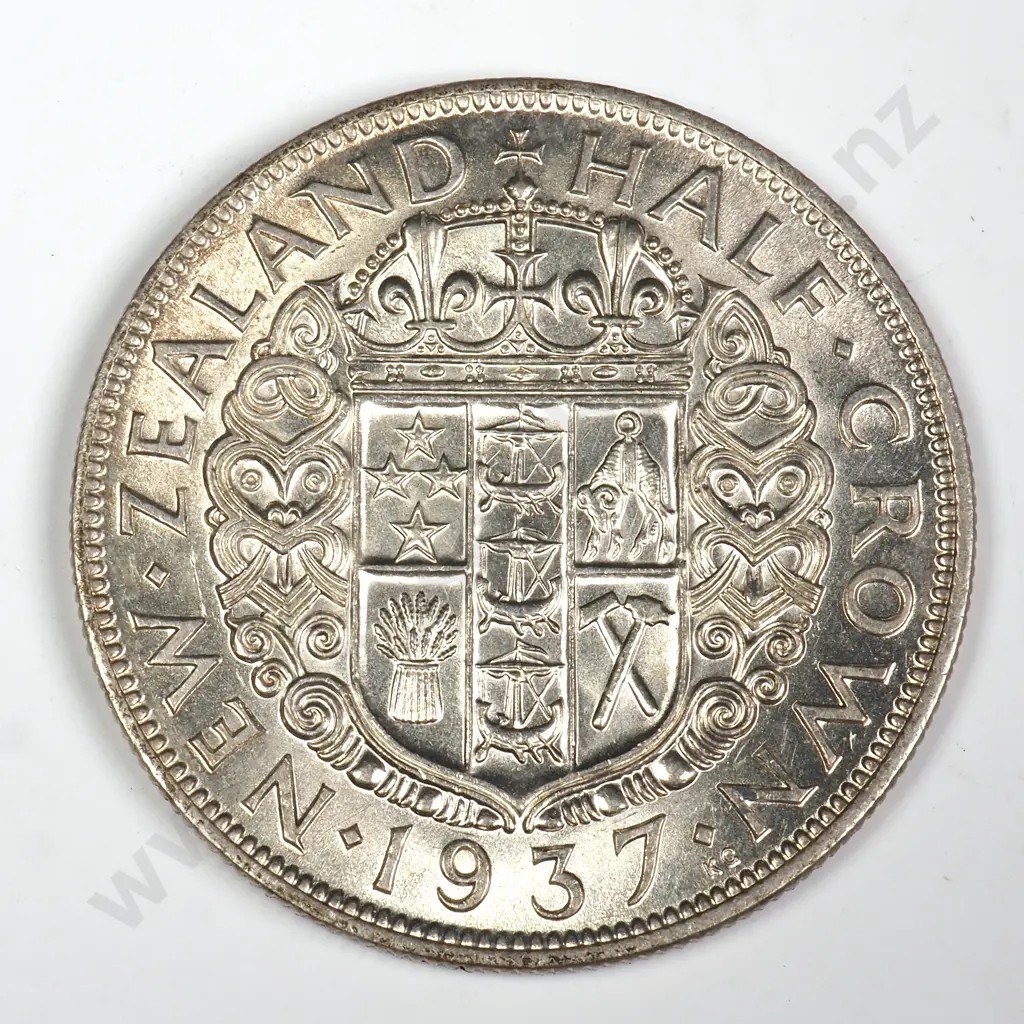 1937 HALFCROWN, A.UNC, C.V. $300 Image 1++