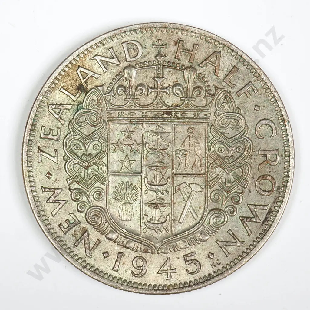 1945 HALFCROWN, E.F, C.V. $90 Image 1++