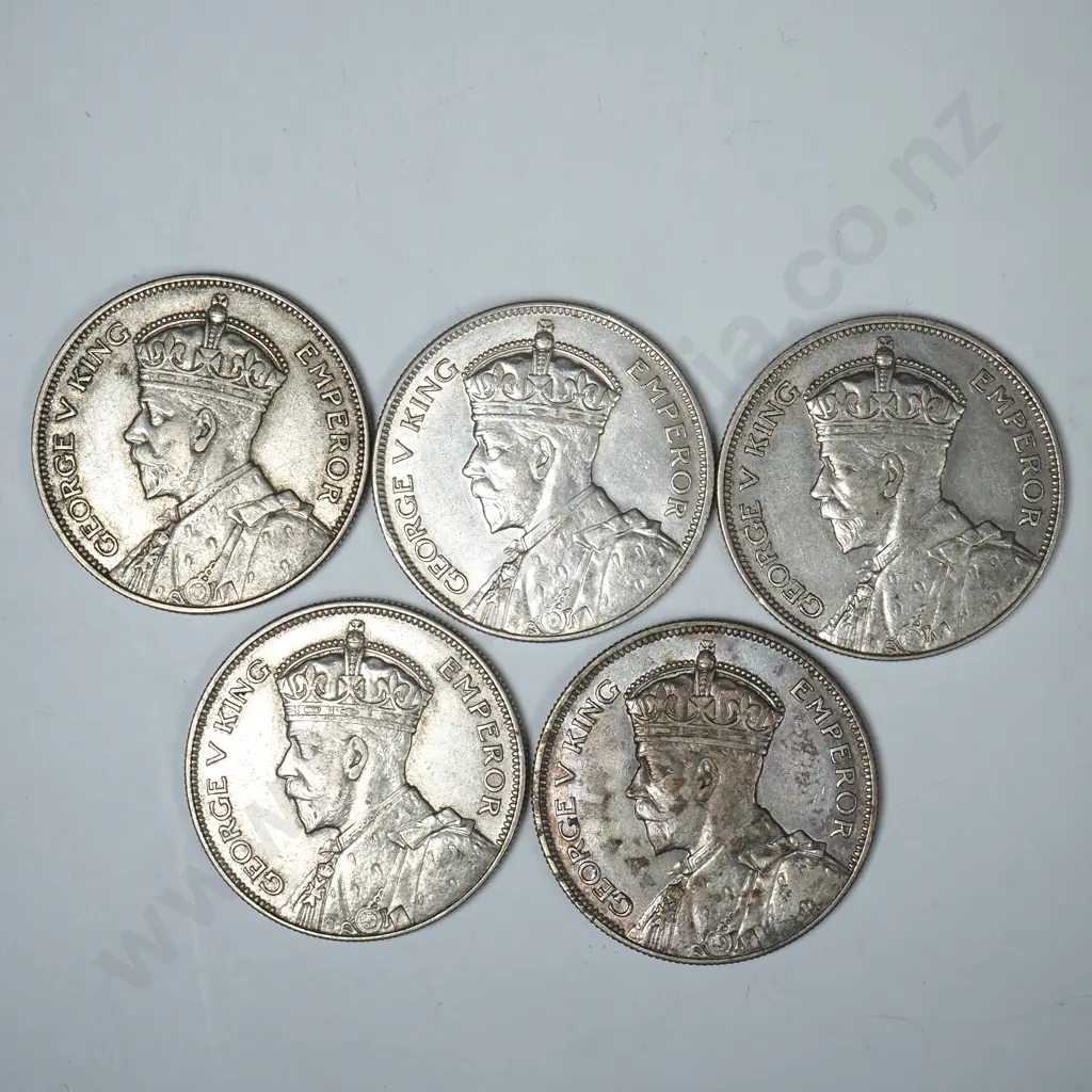 5 X 1934 HALFCROWNS, V.F. OR BETTER, MINIMUM C.C.V. $175 Image 1++